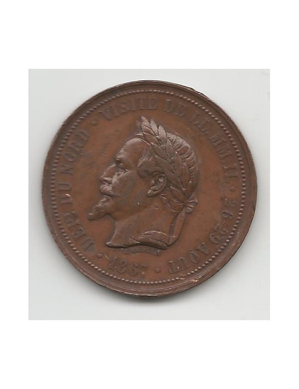 Médaille Bronze - Napoléon III Tête Laurée