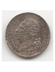 1/4 Franc Argent - Louis XVIII - Tête Nue