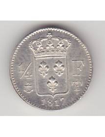 1/4 Francs Argent - Louis XVIII - Buste Nu