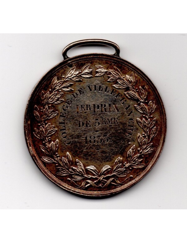 Médaille Argent - Louis Philippe 1er - Collège de ville franche