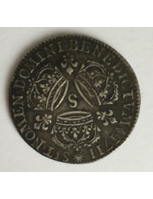 1/4 Ecu Argent - Louis XIV - Aux couronnes