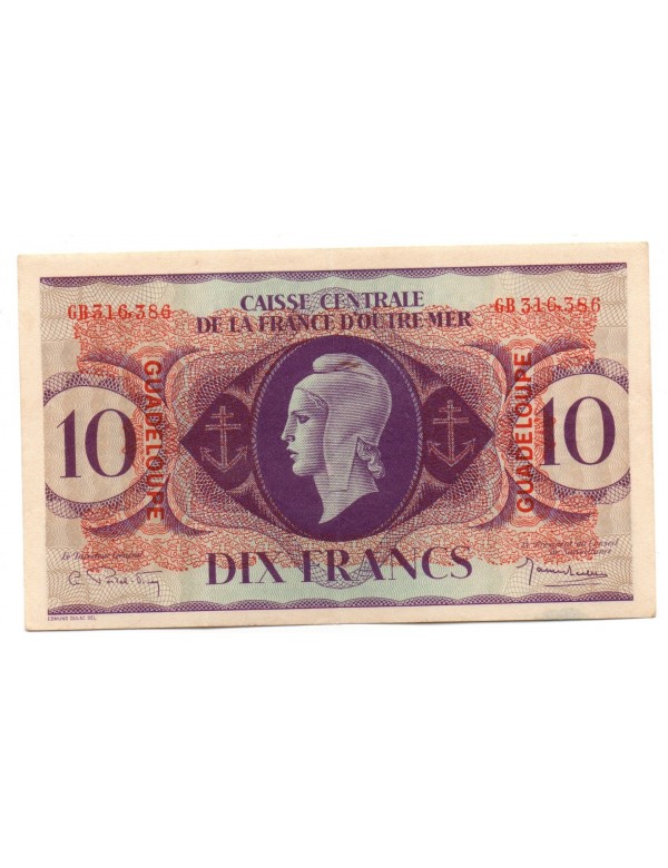 10 Francs - Guadeloupe - Type Anglais