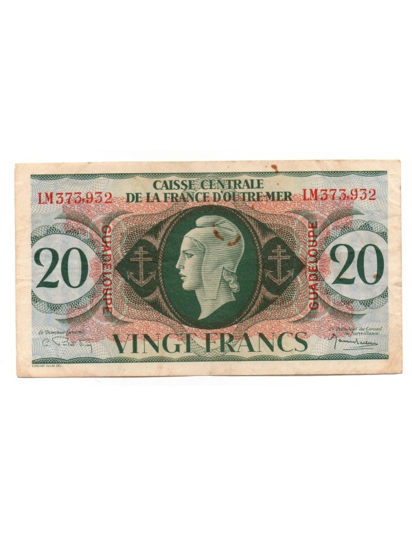 20 Francs - Guadeloupe - Type Anglais