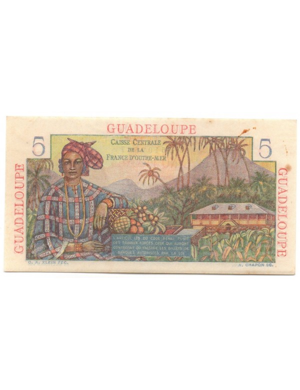 5 Francs - Guadeloupe - Type Bougainville
