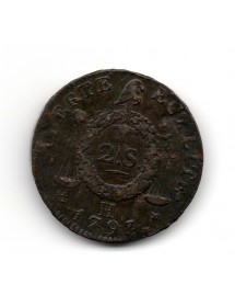 2 Sols Cuivre - Louis XVI - Aux balances 2