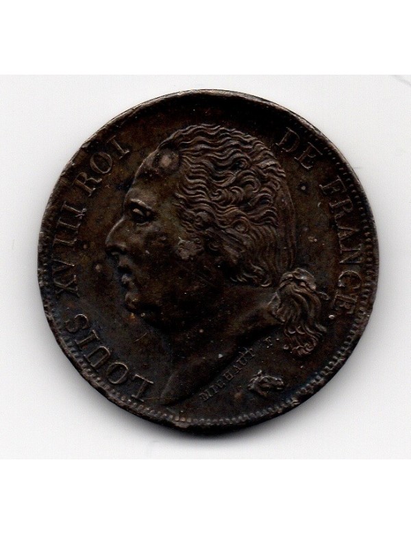 1 Franc Argent - Louis XVIII - Buste Nu