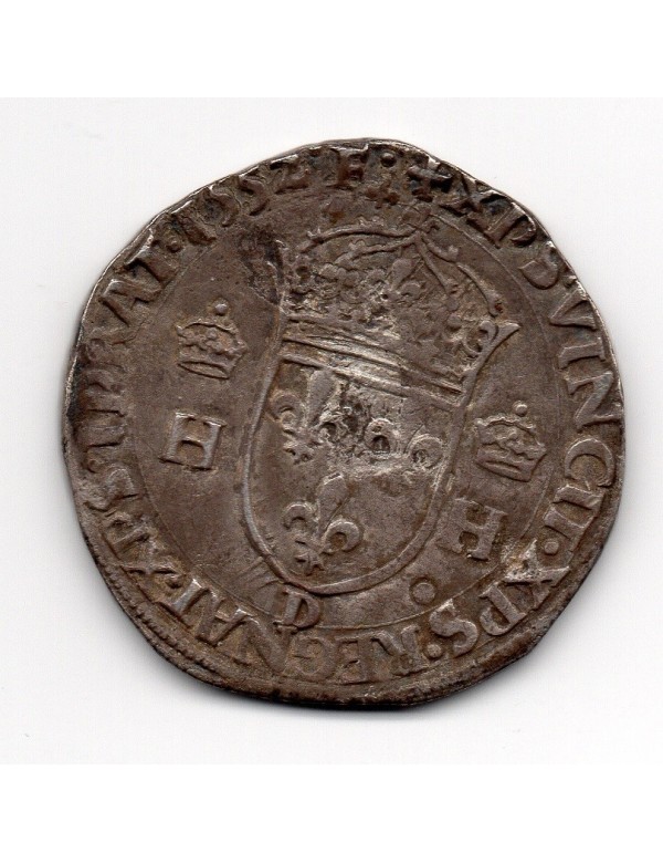 Teston Argent - Henri II - Variété II