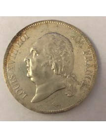 5 Francs Argent - Louis XVIII - Buste nu