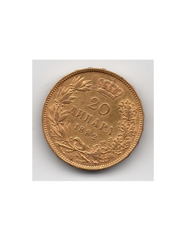 20 Dinars Or - Serbie - Milan I