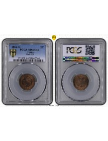 2 Centimes Bronze Napoléon III Tête Laurée 1862 K