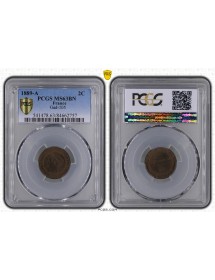 2 Centimes Bronze  IIIème République Cérès 1889 A