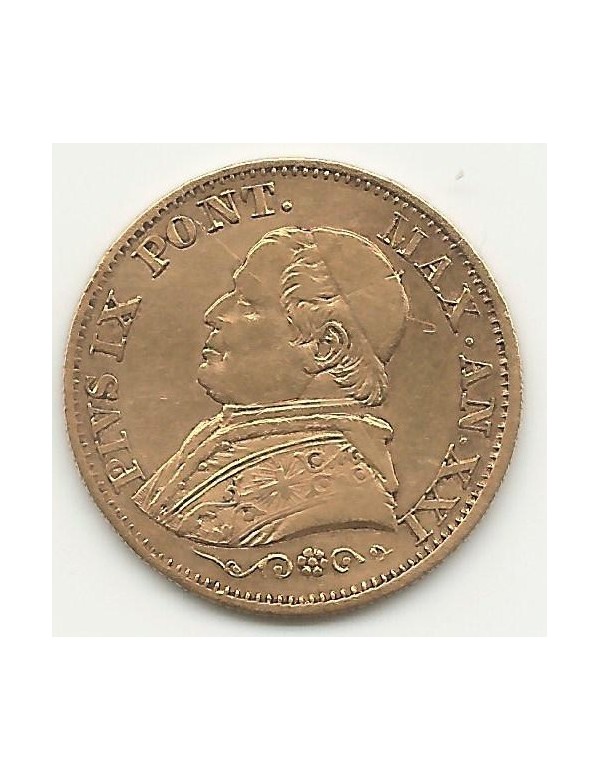 10 Lires Or VATICAN PIUS IX 1866 R XXI