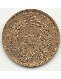 10 Lires Or VATICAN PIUS IX 1866 R XXI 2