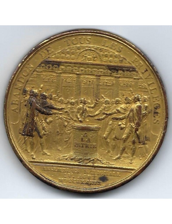 MEDAILLE LOUIS XVI BRONZE DORE
