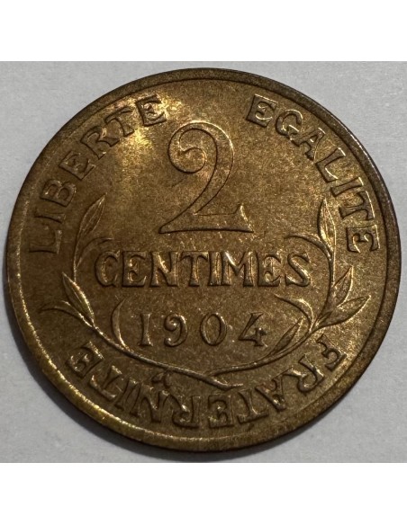 2 Centimes Dupuis 1904 – Bronze – Troisième République – FDC – Rare tirage