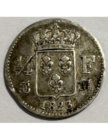 1/4 de franc Argent – Louis XVIII Buste nu –...