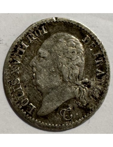 1/4 de franc Argent – Louis XVIII Buste nu –...