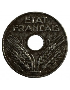 20 Centimes Fer – État Français 1944 – Rare – TTB