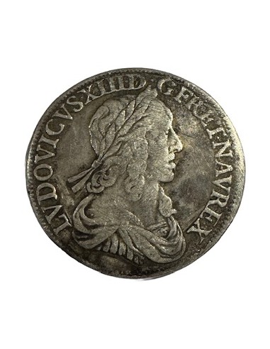 Buste de Louis XIII tourné vers la droite, avec légende lisible et relief net, typique d’un état TB+.