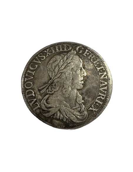 Buste de Louis XIII tourné vers la droite, avec légende lisible et relief net, typique d’un état TB+.