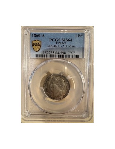 1 Franc Argent – Napoléon III Tête Nue – 1860 A...