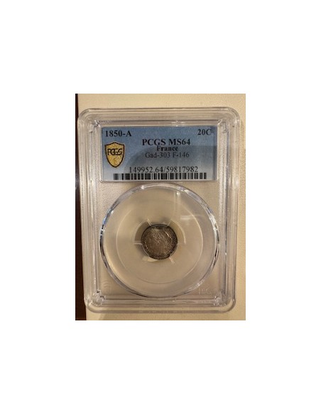 20 Centimes Argent Cérès – 2ᵉ République – 1850-A Paris – Top Qualité