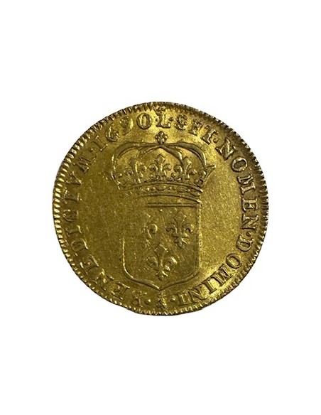 Louis d’or – Louis XIV – 1690 L Couronnée Lille – TTB/SUP