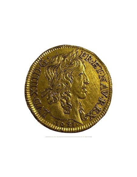 1/2 Louis d’or – Louis XIII – 1642 A Paris – Mèche Longue – Or – Très Rare