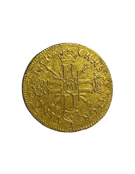 Louis d’or – Louis XIV – 1702 M Toulouse – Aux 8L et Insignes – Or – TTB/SUP