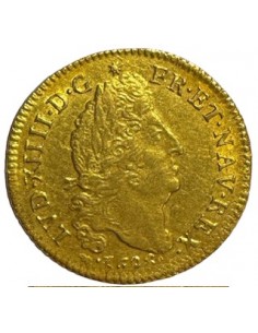 Louis d’or – Louis XIV – 1695 D Lyon – Aux 4L – Or – TTB+