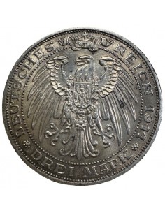 3 Mark Argent – Prusse Wilhelm II 1911 A – FDC 2