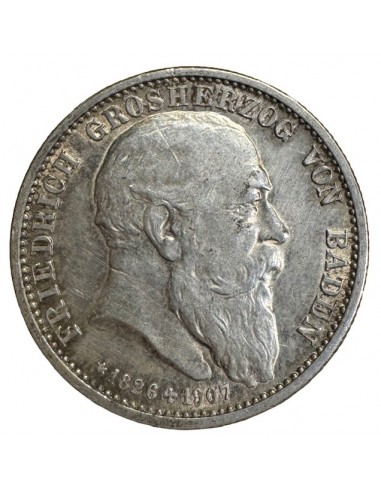 5 Mark Argent – Baden Friedrich I 1903 – TTB+