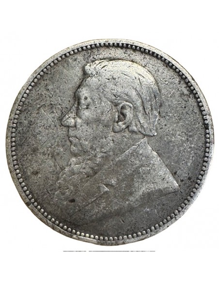 2 Shillings Argent – Afrique du Sud Paul Kruger 1896 – TTB