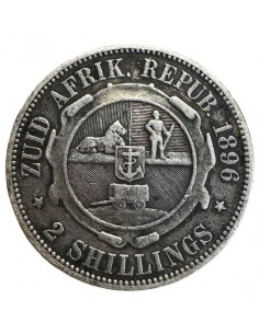 2 Shillings Argent – Afrique du Sud Paul Kruger 1896 – TTB 2