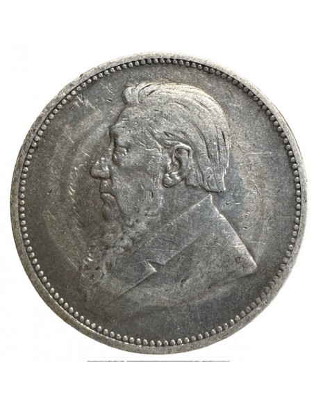 2 Shillings Argent – Afrique du Sud Paul Kruger 1895 – TTB