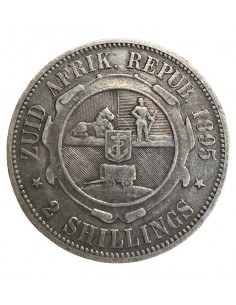 2 Shillings Argent – Afrique du Sud Paul Kruger 1895 – TTB 2