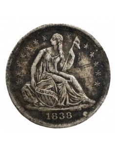 Half Dime Argent – États-Unis Liberty Seated 1838 NO...