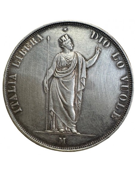 5 Lires Argent – Italie Lombardie 1848 M Milan