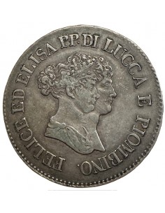 5 Frenchi Argent – Italie Lucca – 1805 – KM 24.3 – TTB