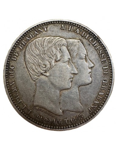 5 Francs Argent Belgique 1853 -mariage du Duc...