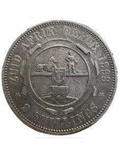 2 Shillings Argent – Afrique du Sud Paul Kruger 1893 – Rare 2