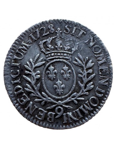 1/5 Écu en argent – Louis XV – Aux branches...