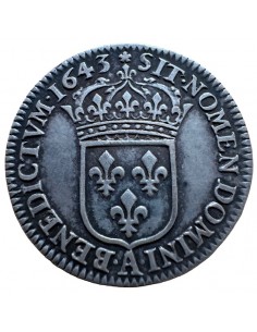 ½ Écu en argent – Louis XIII – 2ᵉ Poinçon de Warin – 1642... 2