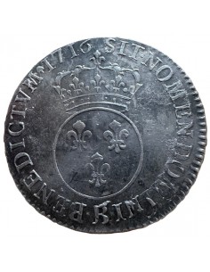 ½ Écu Argent – Louis XV – 1716 B Rouen – Vertugadin –... 2