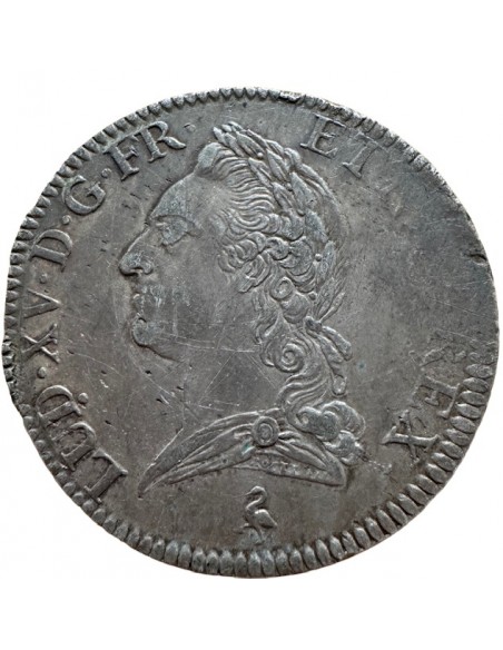 Écu en argent – Louis XV – 1774 A Paris – À la Vieille Tête – Belle Patine – TTB/SUP