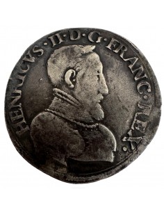 TESTON en Argent Henri II – 1552 A Paris – TTB