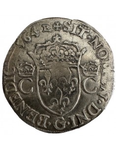 TESTON Argent Charles IX – 1564 G Poitiers – Variété IX... 2
