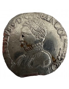 TESTON Argent Charles IX – 1564 L Bayonne – 4ᵉ type aux 2...