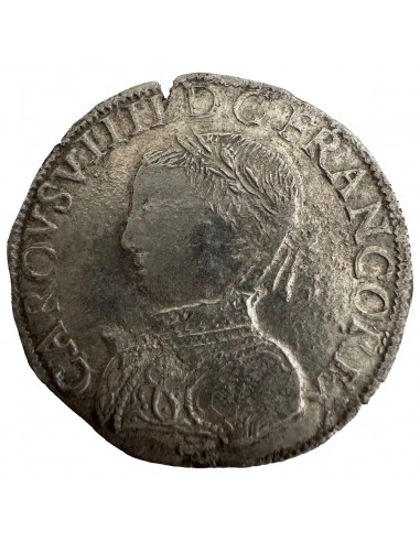 TESTON Argent Charles IX – 1566 H La Rochelle –...