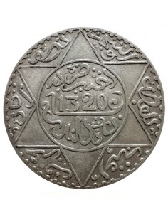5 Dirhams Argent – Maroc AH 1320 (1902) – ½ Rial – TTB+ 2